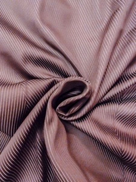 画像8: N0321S  女性用 道行  シルク（正絹）  光沢のある 茶色, 線 【中古】 【USED】 【リサイクル】 ★★★☆☆ (8)