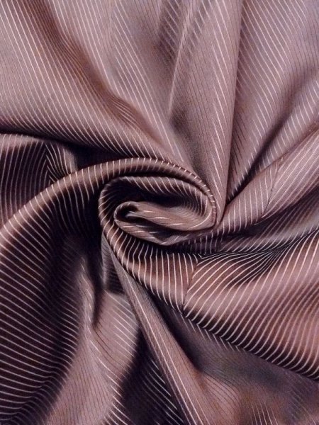 画像9: N0321S  女性用 道行  シルク（正絹）  光沢のある 茶色, 線 【中古】 【USED】 【リサイクル】 ★★★☆☆ (9)