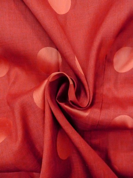 画像12: N0321U Mint  女性用 道行  化繊  光沢のある 朱赤, 丸 【中古】 【USED】 【リサイクル】 ★★★★☆ (12)