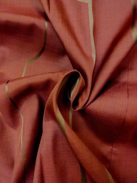 画像11: N0321V  女性用 雨コート  化繊  赤み 茶色, 線 【中古】 【USED】 【リサイクル】 ★★★☆☆ (11)