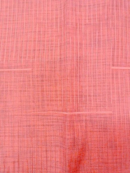 画像6: N0321W  女性用 道行  化繊  灰色がかった 朱赤, チェック柄 【中古】 【USED】 【リサイクル】 ★★★☆☆ (6)
