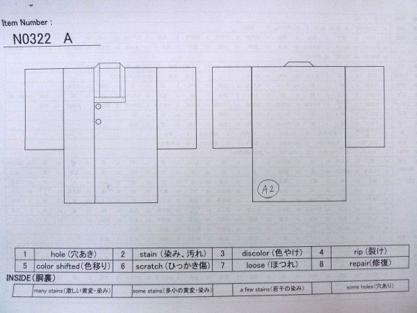 画像13: N0322A  女性用 道行  シルク（正絹）  灰色がかった 紫色, 丸 【中古】 【USED】 【リサイクル】 ★★★☆☆ (13)