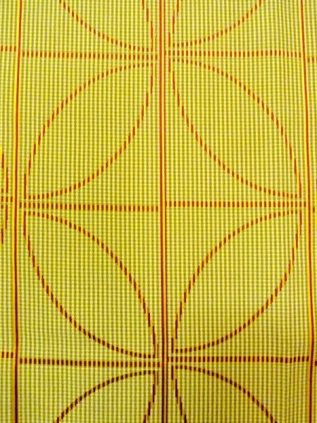 画像6: N0322C  女性用 道行  化繊   黄緑色, 七宝 【中古】 【USED】 【リサイクル】 ★★★☆☆ (6)