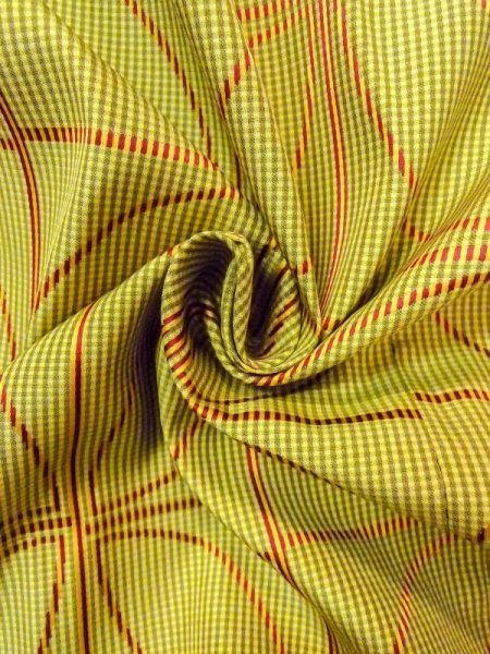 画像12: N0322C  女性用 道行  化繊   黄緑色, 七宝 【中古】 【USED】 【リサイクル】 ★★★☆☆ (12)