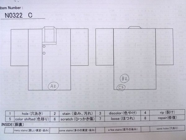 画像13: N0322C  女性用 道行  化繊   黄緑色, 七宝 【中古】 【USED】 【リサイクル】 ★★★☆☆ (13)