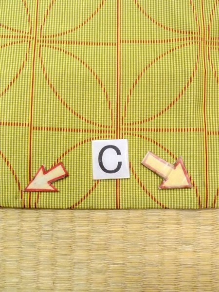 画像16: N0322C  女性用 道行  化繊   黄緑色, 七宝 【中古】 【USED】 【リサイクル】 ★★★☆☆ (16)