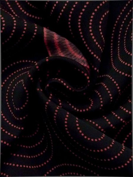 画像9: N0329A  女性用 道行  シルク(正絹)   黒, 小さな点々 【中古】 【USED】 【リサイクル】 ★★★☆☆ (9)