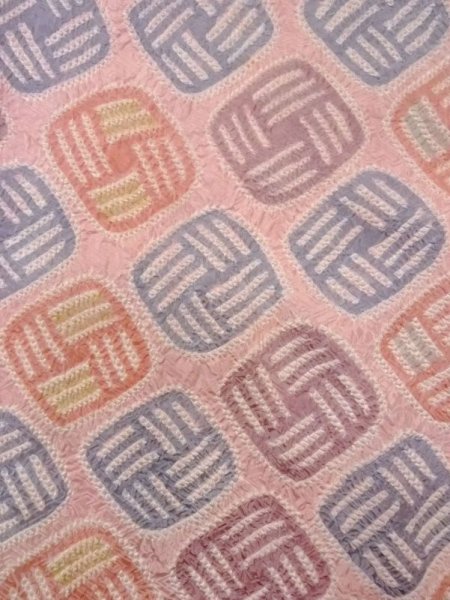 画像3: N0329B  女性用 道行  シルク(正絹)  薄い 桃色, 線 【中古】 【USED】 【リサイクル】 ★★☆☆☆ (3)