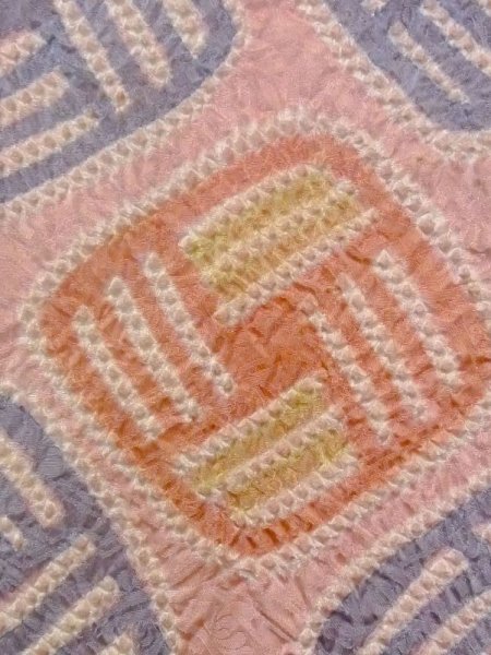 画像5: N0329B  女性用 道行  シルク(正絹)  薄い 桃色, 線 【中古】 【USED】 【リサイクル】 ★★☆☆☆ (5)