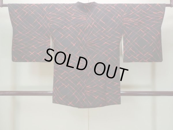 画像2: N0329C  女性用 道行  化繊   黒, 線 【中古】 【USED】 【リサイクル】 ★★★☆☆ (2)