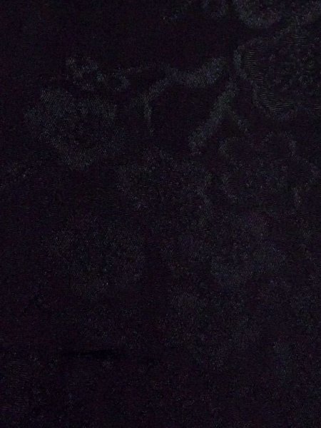 画像6: N0329E  女性用 道行  シルク(正絹)   黒, 菊 【中古】 【USED】 【リサイクル】 ★★☆☆☆ (6)