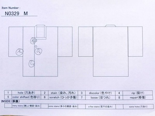 画像11: N0329M  女性用 道行  シルク(正絹)  深い 紺, 丸 【中古】 【USED】 【リサイクル】 ★☆☆☆☆ (11)
