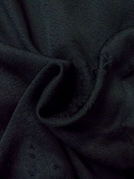 画像11: N0329N Mint  女性用 道行  シルク(正絹)   黒, 花 【中古】 【USED】 【リサイクル】 ★★★★☆ (11)