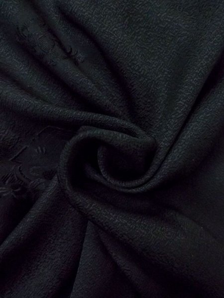 画像12: N0329N Mint  女性用 道行  シルク(正絹)   黒, 花 【中古】 【USED】 【リサイクル】 ★★★★☆ (12)