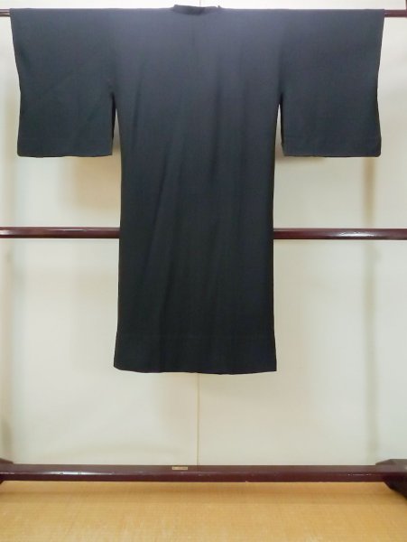 画像2: N0329R  女性用 道行  シルク(正絹)   黒,  【中古】 【USED】 【リサイクル】 ★★★☆☆ (2)