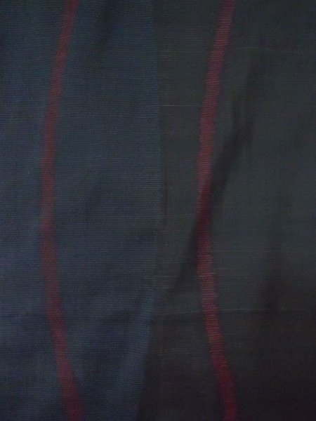 画像3: N0329T  女性用 道行 コート シルク(正絹)   黒, 縞 【中古】 【USED】 【リサイクル】 ★★★☆☆ (3)