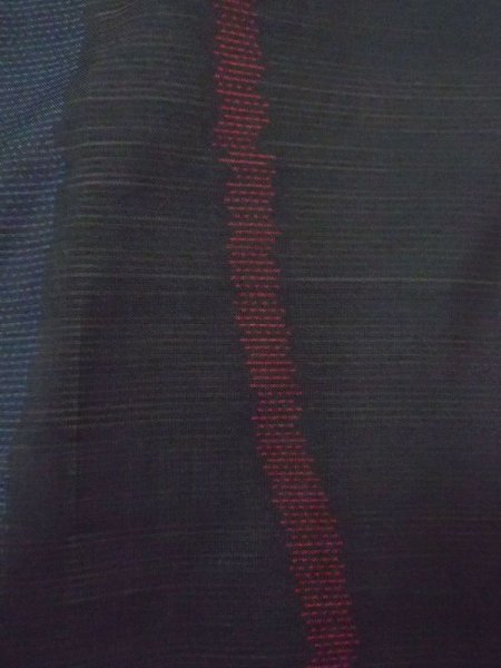 画像4: N0329T  女性用 道行 コート シルク(正絹)   黒, 縞 【中古】 【USED】 【リサイクル】 ★★★☆☆ (4)