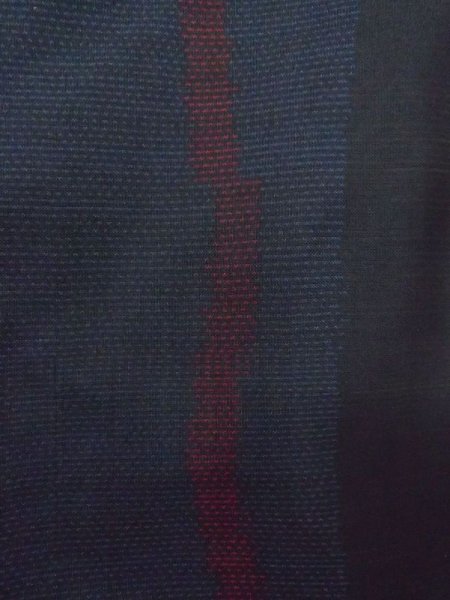 画像5: N0329T  女性用 道行 コート シルク(正絹)   黒, 縞 【中古】 【USED】 【リサイクル】 ★★★☆☆ (5)