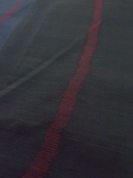 画像8: N0329T  女性用 道行 コート シルク(正絹)   黒, 縞 【中古】 【USED】 【リサイクル】 ★★★☆☆ (8)