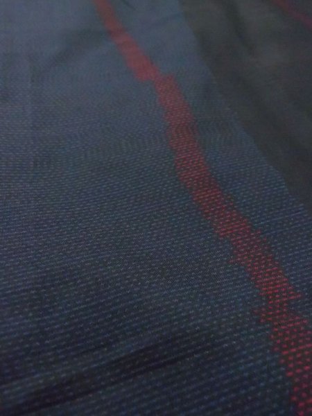 画像9: N0329T  女性用 道行 コート シルク(正絹)   黒, 縞 【中古】 【USED】 【リサイクル】 ★★★☆☆ (9)