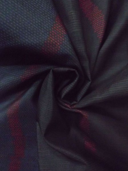 画像10: N0329T  女性用 道行 コート シルク(正絹)   黒, 縞 【中古】 【USED】 【リサイクル】 ★★★☆☆ (10)