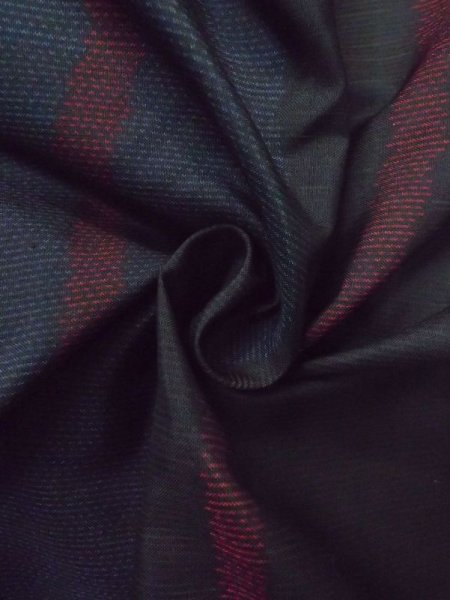 画像11: N0329T  女性用 道行 コート シルク(正絹)   黒, 縞 【中古】 【USED】 【リサイクル】 ★★★☆☆ (11)