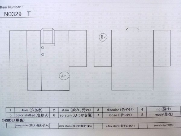 画像12: N0329T  女性用 道行 コート シルク(正絹)   黒, 縞 【中古】 【USED】 【リサイクル】 ★★★☆☆ (12)