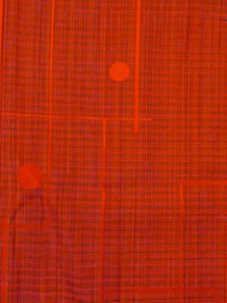 画像3: N0329Z  女性用 道行  シルク(正絹)   朱赤, 線 【中古】 【USED】 【リサイクル】 ★★☆☆☆ (3)