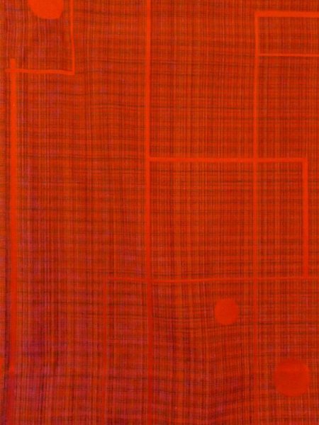 画像4: N0329Z  女性用 道行  シルク(正絹)   朱赤, 線 【中古】 【USED】 【リサイクル】 ★★☆☆☆ (4)