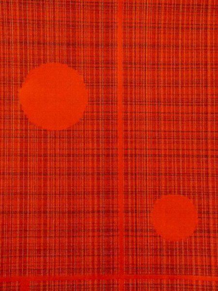 画像5: N0329Z  女性用 道行  シルク(正絹)   朱赤, 線 【中古】 【USED】 【リサイクル】 ★★☆☆☆ (5)