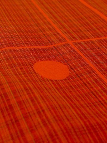 画像8: N0329Z  女性用 道行  シルク(正絹)   朱赤, 線 【中古】 【USED】 【リサイクル】 ★★☆☆☆ (8)