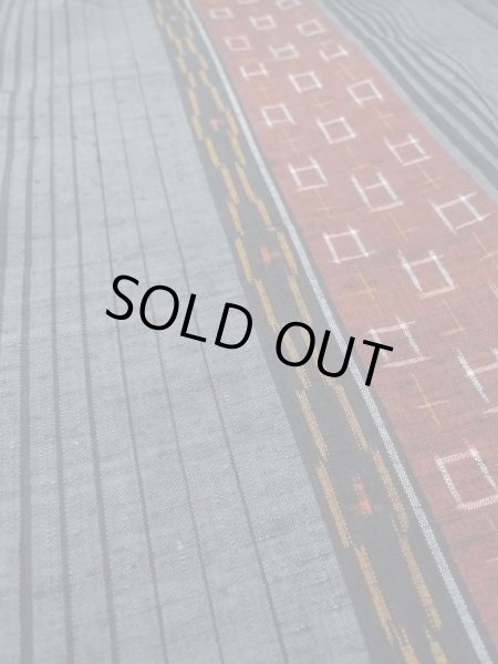 画像8: N0409A Mint  女性用 紬  シルク（正絹）   灰色, 縞 【中古】 【USED】 【リサイクル】 ★★★★☆ (8)