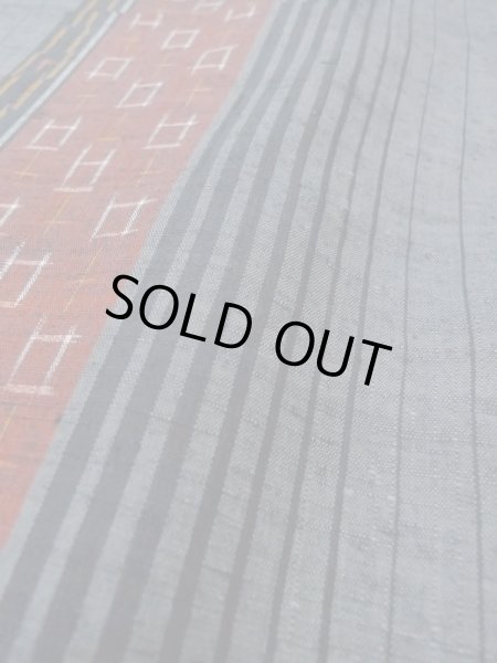 画像10: N0409A Mint  女性用 紬  シルク（正絹）   灰色, 縞 【中古】 【USED】 【リサイクル】 ★★★★☆ (10)