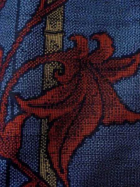 画像5: N0409E Mint  女性用 紬  シルク（正絹）  灰色がかった 水色, 竹 【中古】 【USED】 【リサイクル】 ★★★★☆ (5)