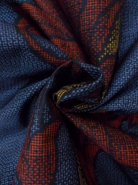 画像11: N0409E Mint  女性用 紬  シルク（正絹）  灰色がかった 水色, 竹 【中古】 【USED】 【リサイクル】 ★★★★☆ (11)