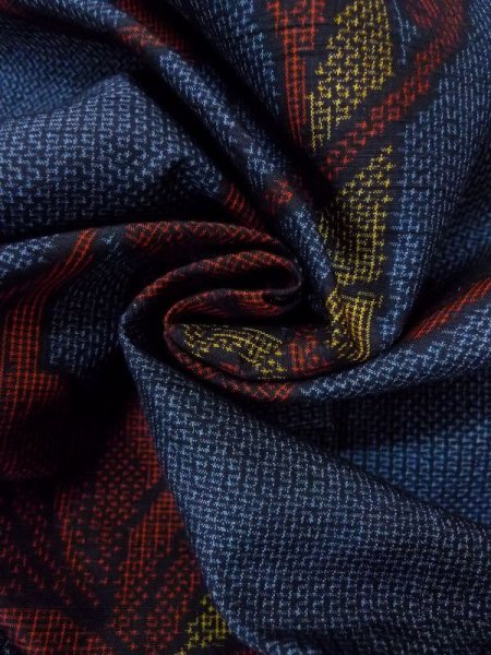 画像12: N0409E Mint  女性用 紬  シルク（正絹）  灰色がかった 水色, 竹 【中古】 【USED】 【リサイクル】 ★★★★☆ (12)