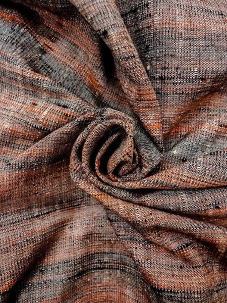 画像12: N0409F  女性用 紬  シルク(正絹)   マルチカラー, 縞 【中古】 【USED】 【リサイクル】 ★★★☆☆ (12)