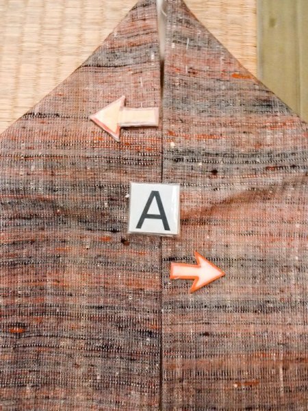 画像14: N0409F  女性用 紬  シルク(正絹)   マルチカラー, 縞 【中古】 【USED】 【リサイクル】 ★★★☆☆ (14)