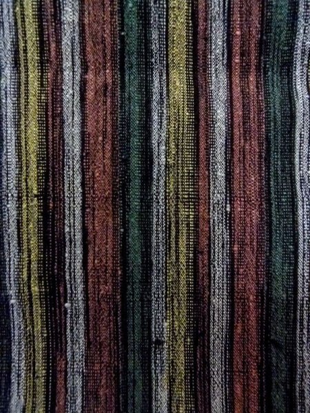 画像5: N0409H Mint  女性用 紬  シルク(正絹)  灰色がかった マルチカラー, 縞 【中古】 【USED】 【リサイクル】 ★★★★☆ (5)