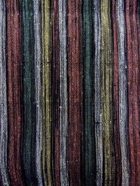 画像6: N0409H Mint  女性用 紬  シルク(正絹)  灰色がかった マルチカラー, 縞 【中古】 【USED】 【リサイクル】 ★★★★☆ (6)