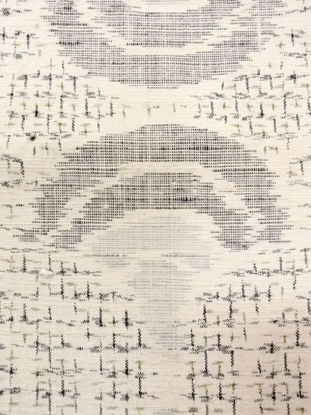 画像5: N0409J  女性用 紬  シルク（正絹）   白, 青海波 【中古】 【USED】 【リサイクル】 ★★☆☆☆ (5)