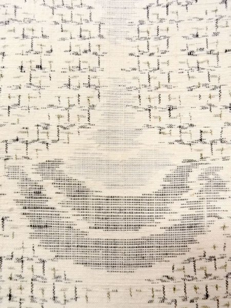 画像6: N0409J  女性用 紬  シルク（正絹）   白, 青海波 【中古】 【USED】 【リサイクル】 ★★☆☆☆ (6)