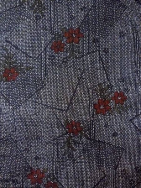 画像3: N0409K Mint  女性用 紬  シルク(正絹)   灰色, 花 【中古】 【USED】 【リサイクル】 ★★★★☆ (3)