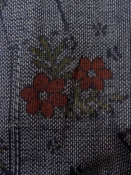 画像6: N0409K Mint  女性用 紬  シルク(正絹)   灰色, 花 【中古】 【USED】 【リサイクル】 ★★★★☆ (6)