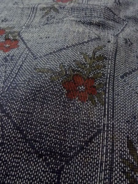 画像10: N0409K Mint  女性用 紬  シルク(正絹)   灰色, 花 【中古】 【USED】 【リサイクル】 ★★★★☆ (10)