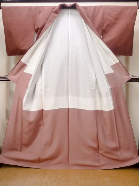 画像2: N0409L Mint  女性用 紬  シルク(正絹)   珊瑚色,  【中古】 【USED】 【リサイクル】 ★★★★☆ (2)