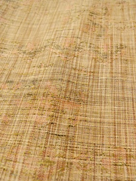 画像8: N0409M  女性用 紬  シルク（正絹）   茶色, 花 【中古】 【USED】 【リサイクル】 ★★★☆☆ (8)