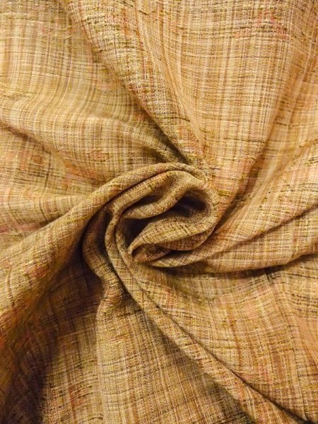 画像12: N0409M  女性用 紬  シルク（正絹）   茶色, 花 【中古】 【USED】 【リサイクル】 ★★★☆☆ (12)