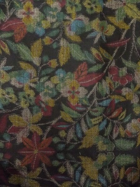 画像4: N0409N Mint  女性用 紬  シルク(正絹)   マルチカラー, 唐花 【中古】 【USED】 【リサイクル】 ★★★★☆ (4)