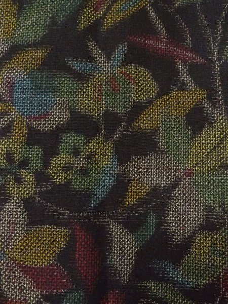 画像7: N0409N Mint  女性用 紬  シルク(正絹)   マルチカラー, 唐花 【中古】 【USED】 【リサイクル】 ★★★★☆ (7)